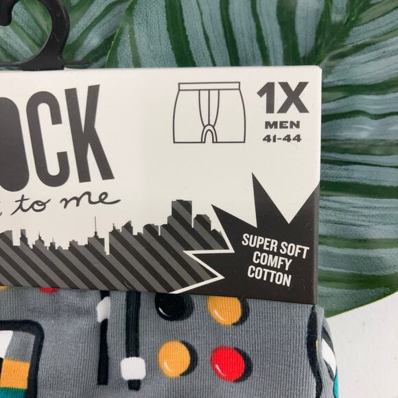 Sock It To Me Gray Red Black Atom Science Tech Genius Cotton Blend Boxer Brief - Picture 4 of 7